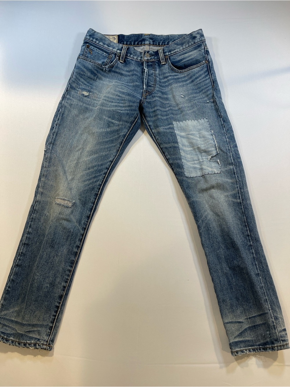 VTG Y2K Polo Ralph Lauren Men's Distressed Patch Jeans size 32x30